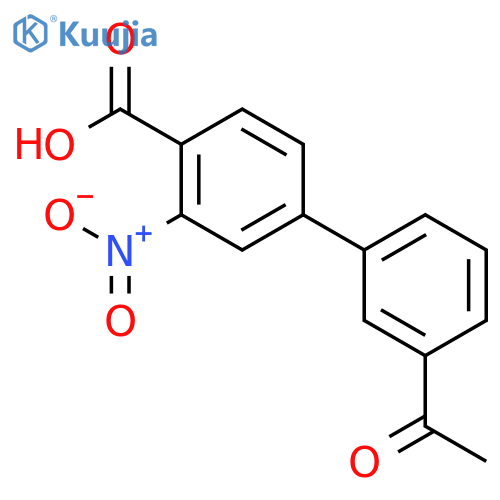 4-(3-Acetylphenyl)-2-nitrobenzoic acid structure