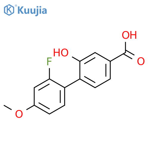 4-(2-Fluoro-4-methoxyphenyl)-3-hydroxybenzoic acid structure