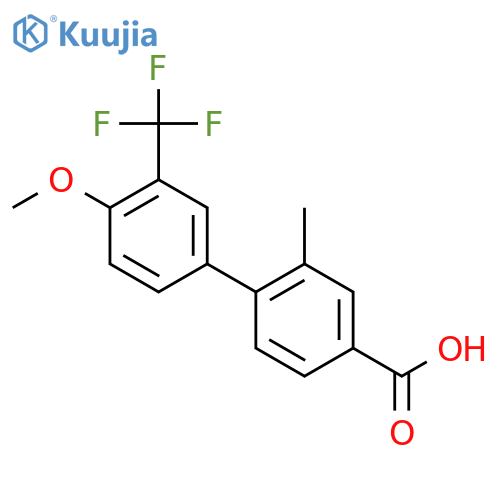 4-(4-Methoxy-3-trifluoromethylphenyl)-3-methylbenzoic acid structure