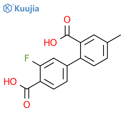 2-(4-Carboxy-3-fluorophenyl)-5-methylbenzoic acid structure