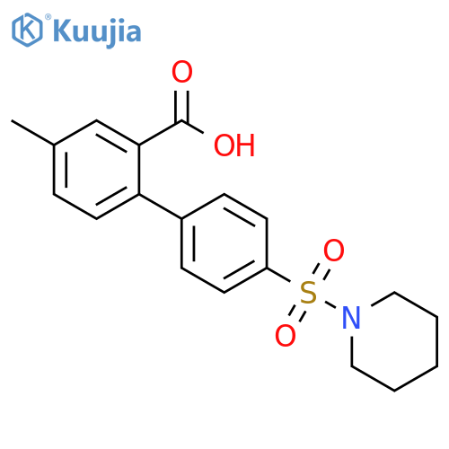 [1,1'-Biphenyl]-2-carboxylic acid, 4-methyl-4'-(1-piperidinylsulfonyl)- structure