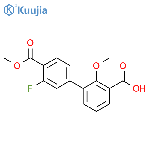 [1,1'-Biphenyl]-3,4'-dicarboxylic acid, 3'-fluoro-2-methoxy-, 4'-methyl ester structure