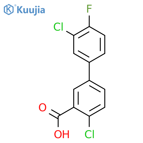 2-Chloro-5-(3-chloro-4-fluorophenyl)benzoic acid structure