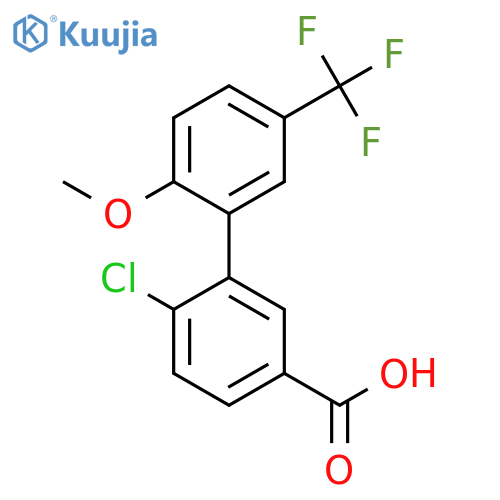 4-Chloro-3-(2-methoxy-5-trifluoromethylphenyl)benzoic acid structure
