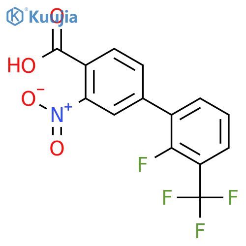 4-(2-Fluoro-3-trifluoromethylphenyl)-2-nitrobenzoic acid structure