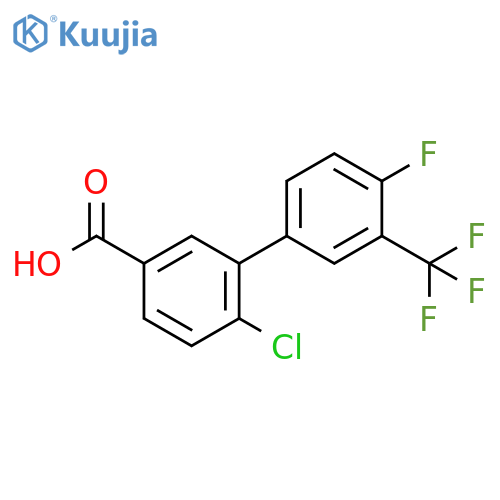 [1,1'-Biphenyl]-3-carboxylic acid, 6-chloro-4'-fluoro-3'-(trifluoromethyl)- structure