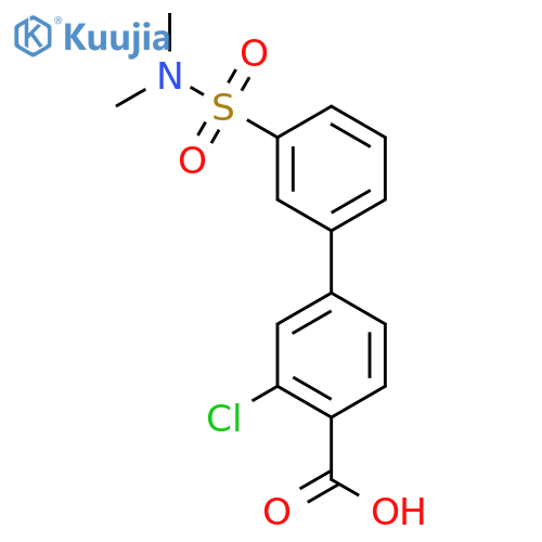 2-Chloro-4-(3-N,N-dimethylsulfamoylphenyl)benzoic acid structure