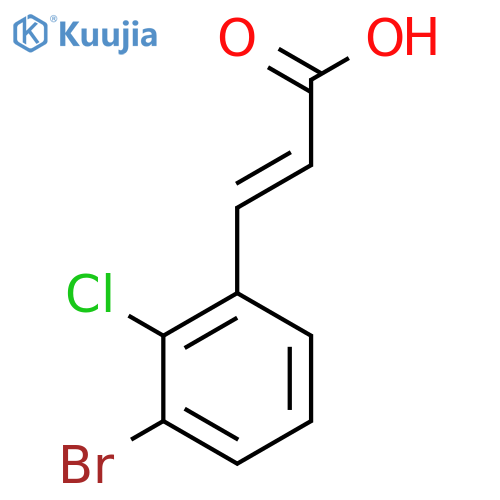 (2E)-3-(3-bromo-2-chlorophenyl)prop-2-enoic acid structure