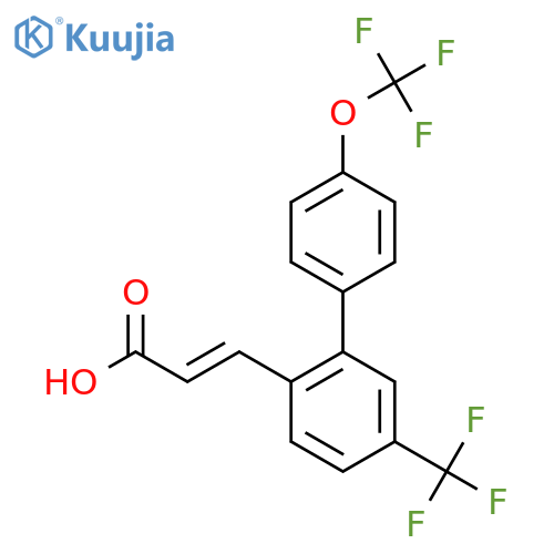4'-(Trifluoromethoxy)-5-(trifluoromethyl)biphenyl-2-acrylic acid structure