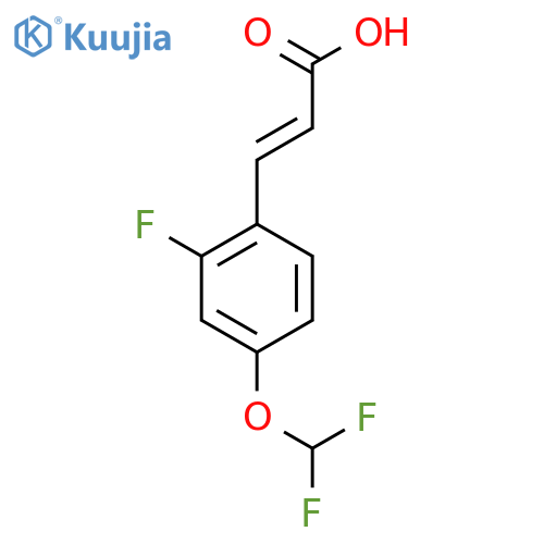 3-4-(difluoromethoxy)-2-fluorophenylprop-2-enoic acid structure