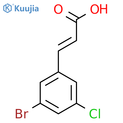 (2E)-3-(3-bromo-5-chlorophenyl)prop-2-enoic acid structure