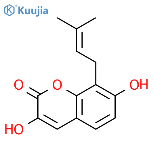 3,7-Dihydroxy-8-(3-methyl-2-butenyl)-2H-1-benzopyran-2-one structure
