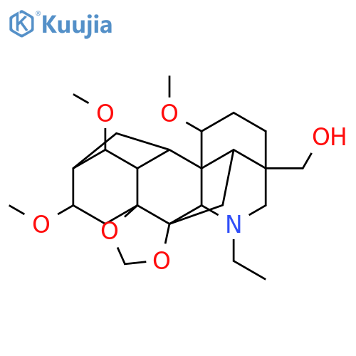 (14-ethyl-4,6,19-trimethoxy-9,11-dioxa-14-azaheptacyclo[10.7.2.1~2,5~.0~1,13~.0~3,8~.0~8,12~.0~16,20~]docos-16-yl)methanol (non-preferred name) structure