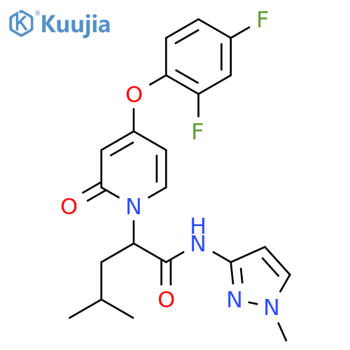 2-(4-(2,4-Difluorophenoxy)-2-oxopyridin-1(2H)-yl)-4-methyl-N-(1-methyl-1H-pyrazol-3-yl)pentanamide structure