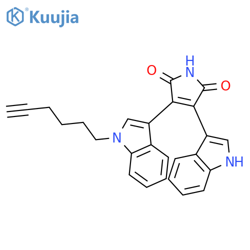1H-Pyrrole-2,5-dione, 3-[1-(5-hexyn-1-yl)-1H-indol-3-yl]-4-(1H-indol-3-yl)- structure