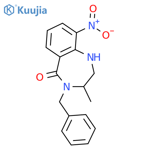 5H-1,4-Benzodiazepin-5-one,1,2,3,4-tetrahydro-3-methyl-9-nitro-4-(phenylmethyl)- structure