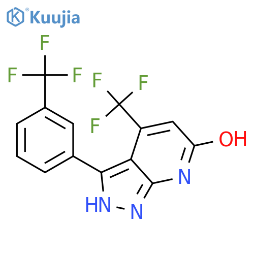 6H-Pyrazolo[3,4-b]pyridin-6-one, 1,7-dihydro-4-(trifluoromethyl)-3-[3-(trifluoromethyl)phenyl]- structure
