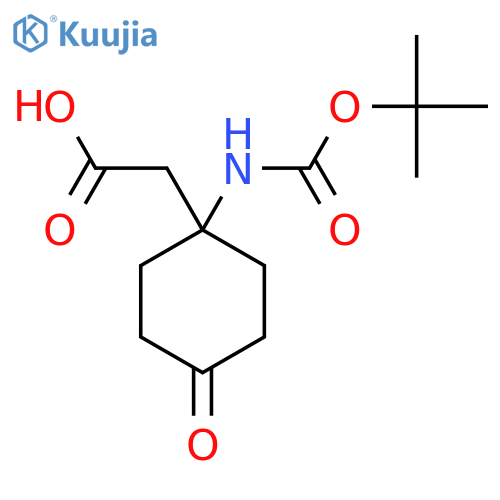 1-(Boc-amino)-4-oxo-cyclohexaneacetic acid structure