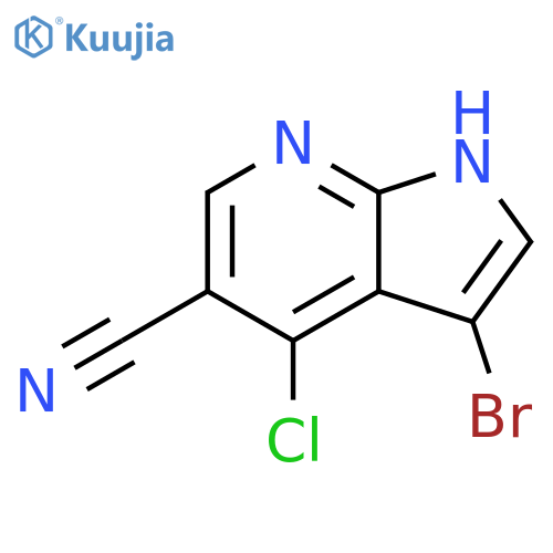 3-Bromo-4-chloro-1H-pyrrolo[2,3-b]pyridine-5-carbonitrile structure