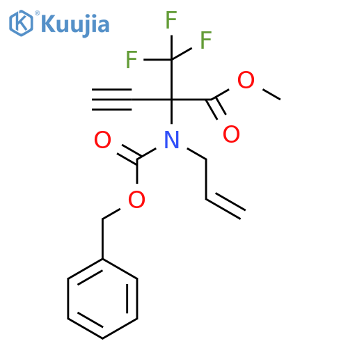 Methyl 2-{allyl[(benzyloxy)carbonyl]amino}-2-(trifluoromethyl)but-3-ynoate structure