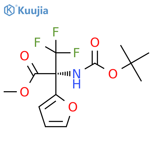 Methyl N-(tert-butoxycarbonyl)-3,3,3-trifluoro-2-(2-furyl)alaninate structure
