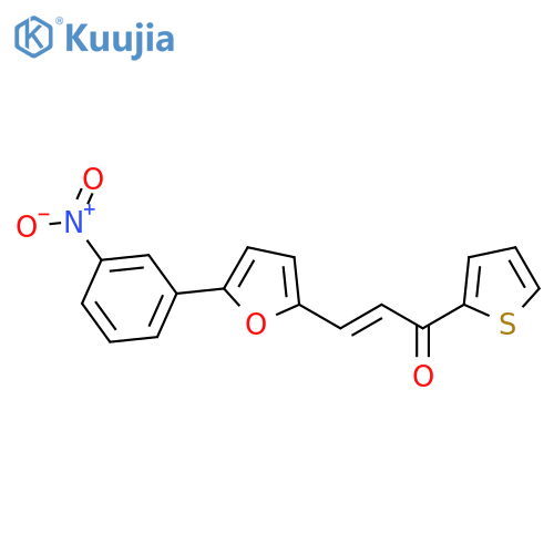 (2E)-3-5-(3-nitrophenyl)furan-2-yl-1-(thiophen-2-yl)prop-2-en-1-one structure