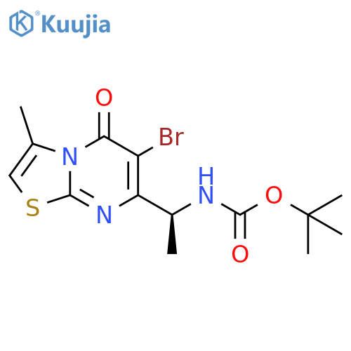tert-butyl N-[(1S)-1-{6-bromo-3-methyl-5-oxo-5H-[1,3]thiazolo[3,2-a]pyrimidin-7-yl}ethyl]carbamate structure