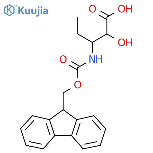 3-({(9H-fluoren-9-yl)methoxycarbonyl}amino)-2-hydroxypentanoic acid structure