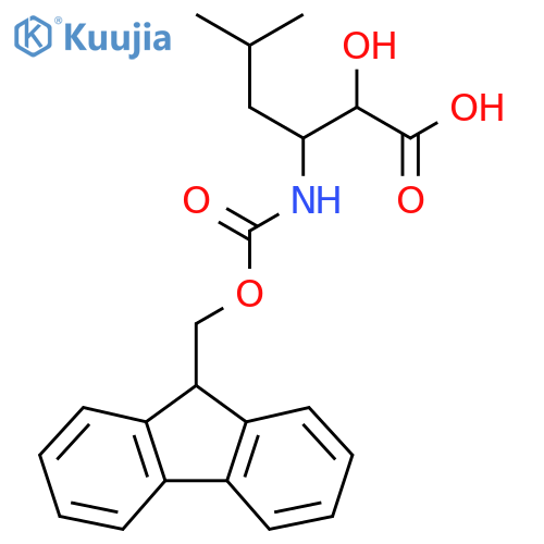 3-({(9H-fluoren-9-yl)methoxycarbonyl}amino)-2-hydroxy-5-methylhexanoic acid structure