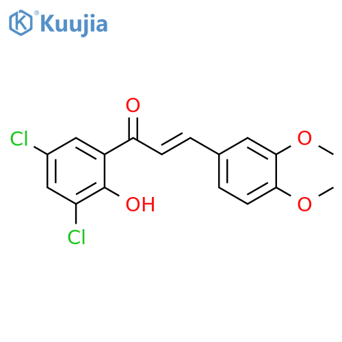 (2E)-1-(3,5-dichloro-2-hydroxyphenyl)-3-(3,4-dimethoxyphenyl)prop-2-en-1-one structure