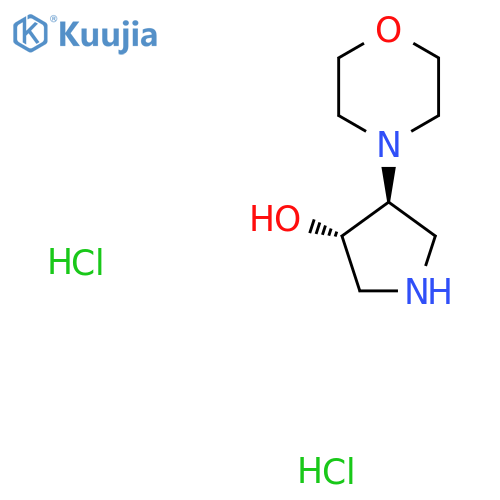 rac-(3R,4R)-4-(morpholin-4-yl)pyrrolidin-3-ol dihydrochloride structure