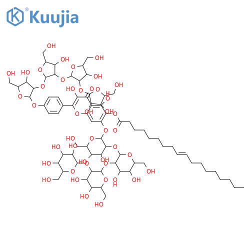 3,4',5,6,7-Pentahydroxyflavone; 6-O-(9Z-Octadecenoyl), 4'-O-[β-L-arabinofuranosyl-(1→2)-β-L-arabinofuranosyl-(1→2)-β-L-arabinofuranosyl-(1→2)-β-L-arabinofuranoside], 7-O-[β-D-glucopyranosyl-(1→2)-β-D-glucopyranosyl-(1→2)-β-D-glucopyranosyl-(1→2)-β-D-glucopyranoside] structure