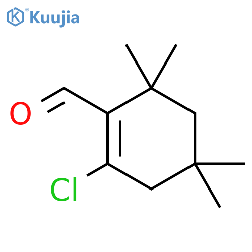 2-chloro-4,4,6,6-tetramethyl-cyclohexene-1-carbaldehyde structure