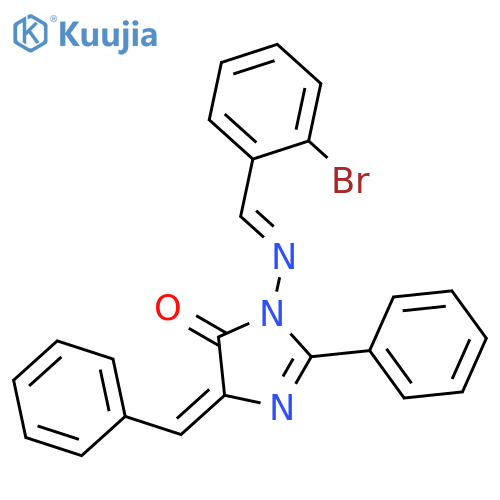 4H-Imidazol-4-one,3-[[(2-bromophenyl)methylene]amino]-3,5-dihydro-2-phenyl-5-(phenylmethylene)- structure