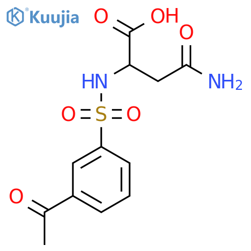 2-(3-Acetylbenzenesulfonamido)-3-carbamoylpropanoic acid structure