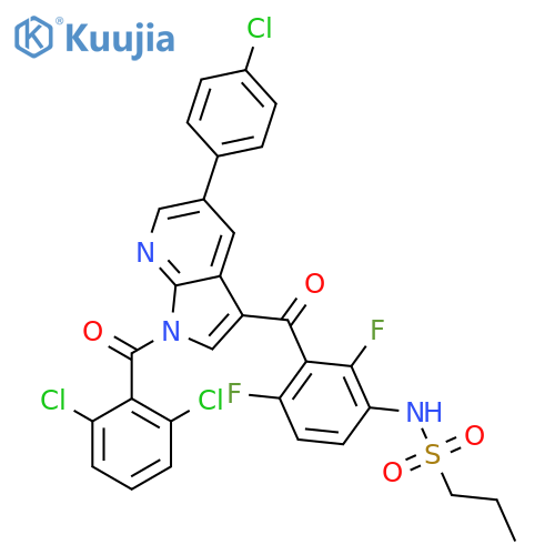 N-(3-(5-(4-Chlorophenyl)-1-(2,6-dichlorobenzoyl)-1H-pyrrolo2,3-b-pyridine-3-carbonyl)-2,4-difluorophenyl)propane-1-sulfonamide structure