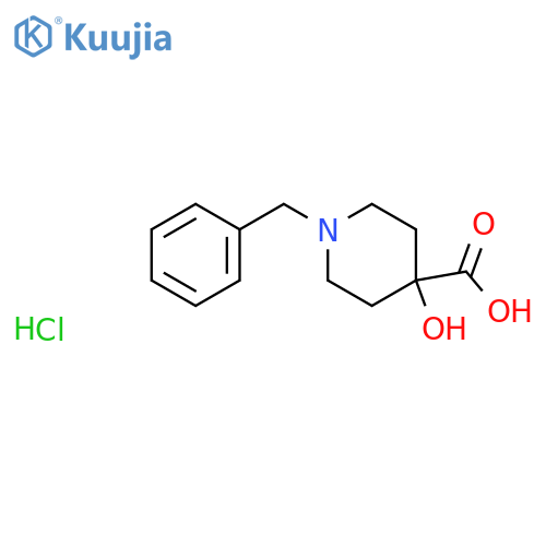 1-benzyl-4-hydroxy-piperidine-4-carboxylic acid;hydrochloride structure