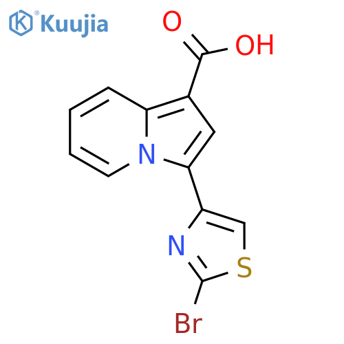 3-(2-Bromothiazol-4-yl)indolizine-1-carboxylic acid structure