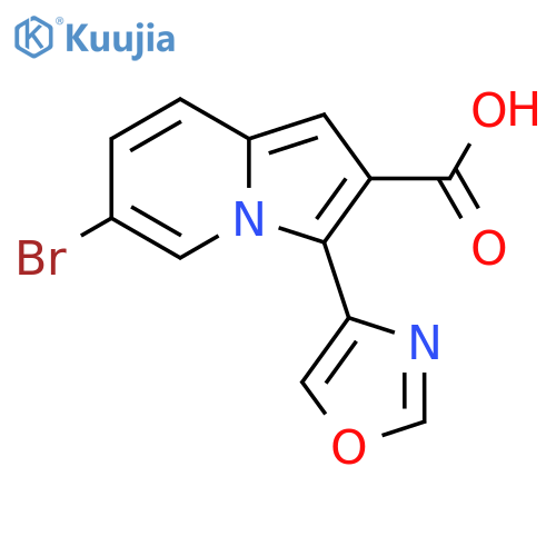 6-Bromo-3-(oxazol-4-yl)indolizine-2-carboxylic acid structure
