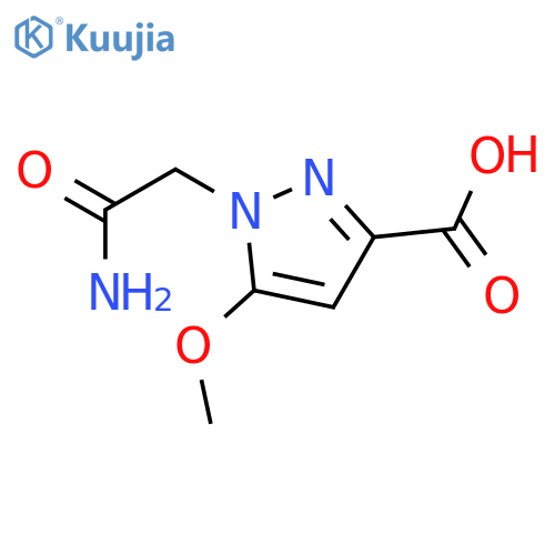 1-(2-Amino-2-oxoethyl)-5-methoxy-1H-pyrazole-3-carboxylic acid structure