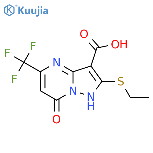 2-(Ethylthio)-7-oxo-5-(trifluoromethyl)-4,7-dihydropyrazolo[1,5-a]pyrimidine-3-carboxylic acid structure