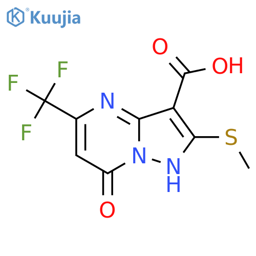 2-(Methylthio)-7-oxo-5-(trifluoromethyl)-4,7-dihydropyrazolo[1,5-a]pyrimidine-3-carboxylic acid structure
