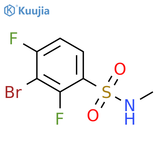3-bromo-2,4-difluoro-N-methylbenzene-1-sulfonamide structure