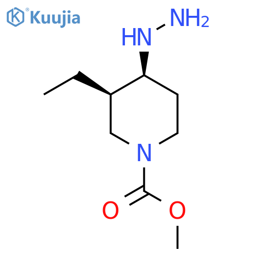 1-Piperidinecarboxylic acid, 3-ethyl-4-hydrazinyl-, Methyl ester, (3R,4S)-rel- structure
