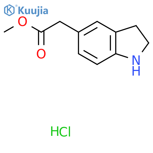 Methyl 2-(2,3-dihydro-1H-indol-5-yl)acetate hydrochloride structure