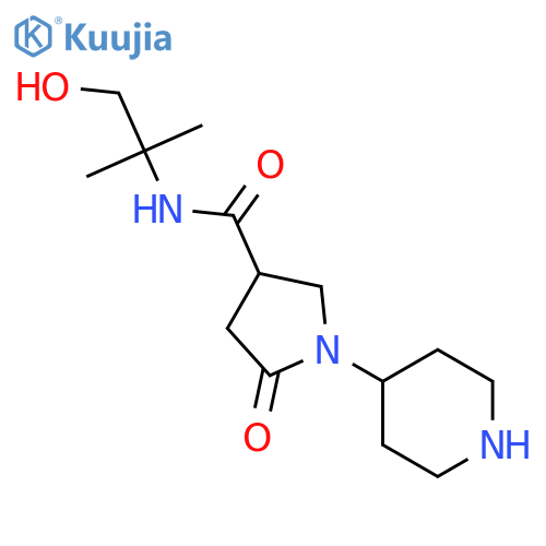 N-(1-Hydroxy-2-methylpropan-2-yl)-5-oxo-1-(piperidin-4-yl)pyrrolidine-3-carboxamide structure