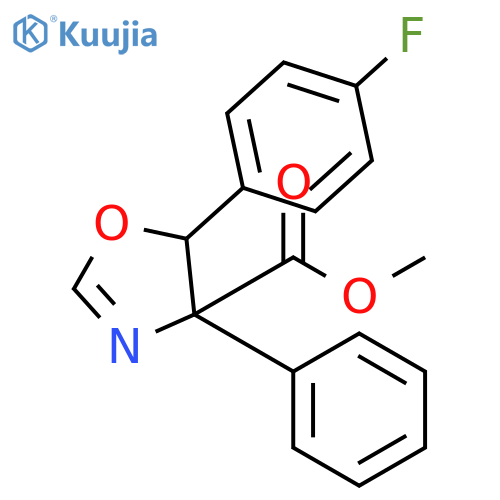 4-Oxazolecarboxylic acid, 5-(4-fluorophenyl)-4,5-dihydro-4-phenyl-, methyl ester, (4R,5R)- structure
