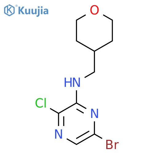 6-Bromo-3-chloro-N-((tetrahydro-2H-pyran-4-yl)methyl)pyrazin-2-amine structure