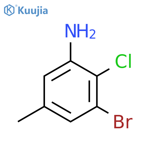 3-bromo-2-chloro-5-methylaniline structure