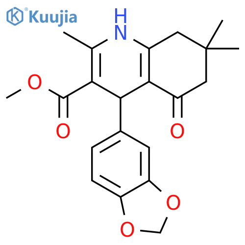 <br>methyl 4-(1,3-benzodioxol-5-yl)-2,7,7-trimethyl-5-oxo-1,4,5,6,7,8-hexahydro -3-quinolinecarboxylate structure